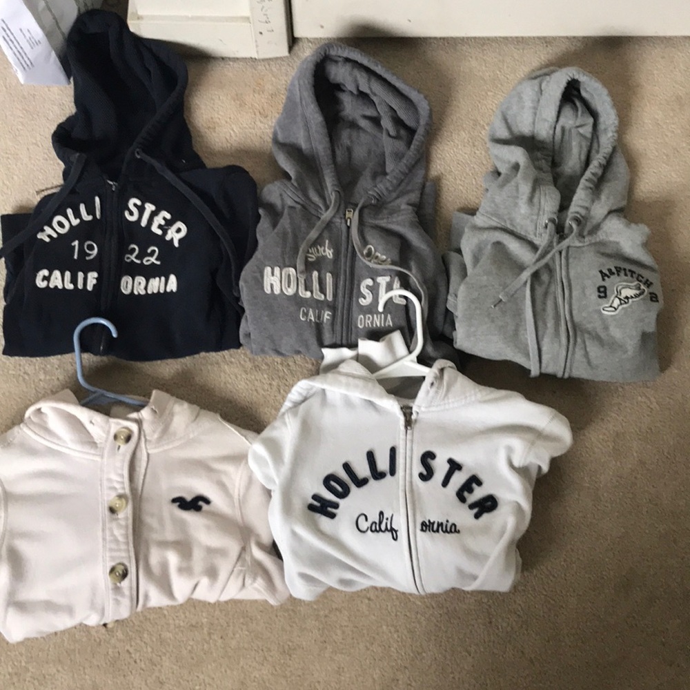 5 abercrombie and holister hoodies and zip ups
